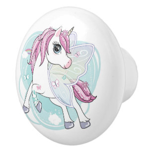Bouton De Porte En Céramique Unicorne en céramique tire