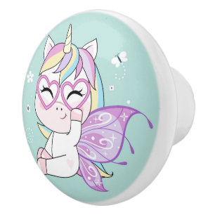 Bouton De Porte En Céramique Unicorne en céramique tire