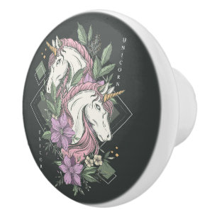 Bouton De Porte En Céramique Unicorne en céramique tire