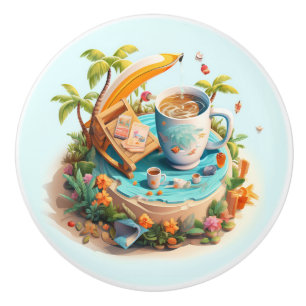 Bouton De Porte En Céramique Vacances Plage