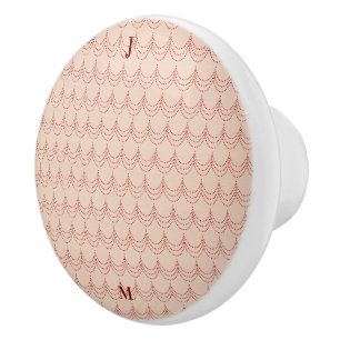 Bouton De Porte En Céramique Vague rose personnalisée