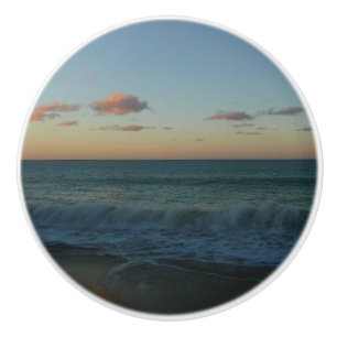 Bouton De Porte En Céramique Vagues s'écrasant au paysage de Sunset Beach