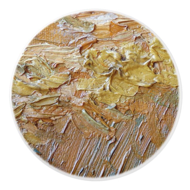 Bouton De Porte En Céramique Van Gogh Artiste Peinture Abstraite Brosse Cer (Devant)