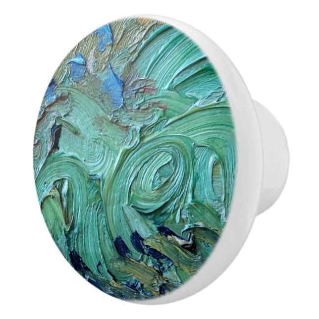 Bouton De Porte En Céramique Van Gogh Artiste Peinture Abstraite Brush Stroke (Droite)