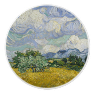 Bouton De Porte En Céramique Van Gogh Impressionnisme Blé Peinture de champ Na