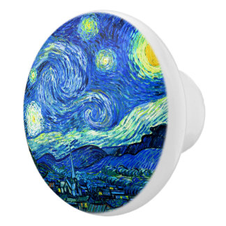 Bouton De Porte En Céramique Van Gogh, Starry Night
