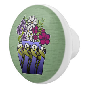 Bouton De Porte En Céramique Vase Lily Craftsman 