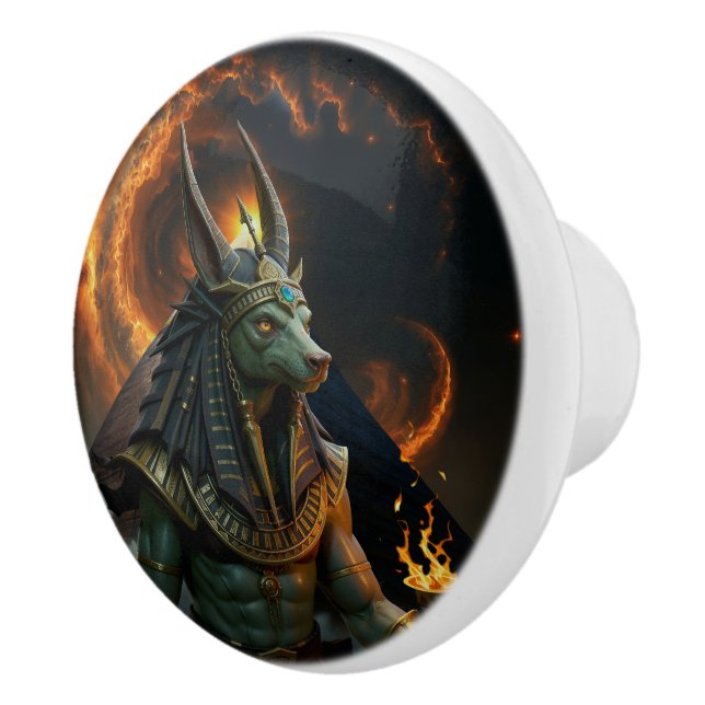 Bouton De Porte En Céramique Veilleur de l'Au-delà – Anubis.   (Droite)