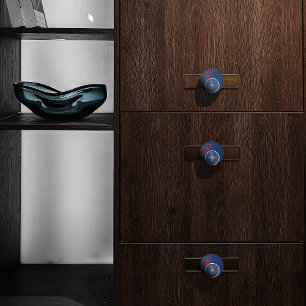 Bouton De Porte En Céramique Vélo rouge et blanc