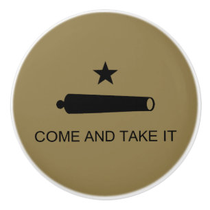 Bouton De Porte En Céramique Venez-y le chercher ! Drapeau de bataille de l'Éta