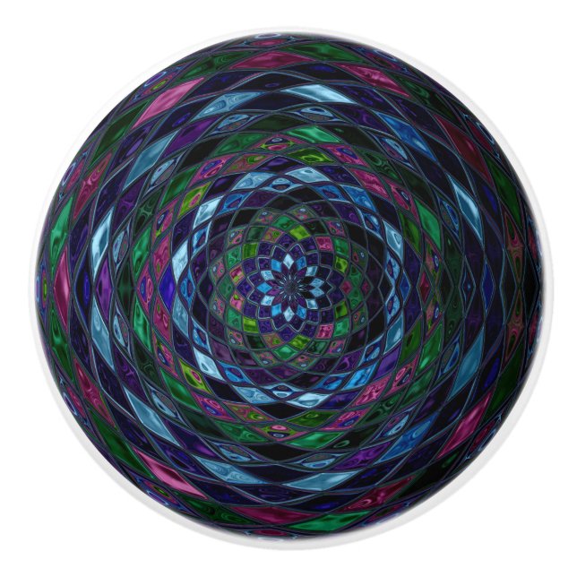 Bouton De Porte En Céramique Verre Abstrait en mosaïque #11 (Devant)