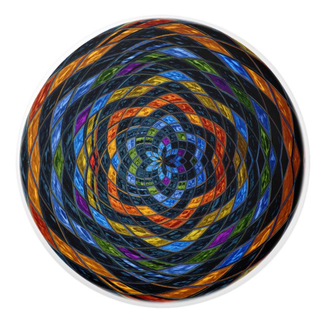 Bouton De Porte En Céramique Verre Abstrait en mosaïque #5 (Devant)