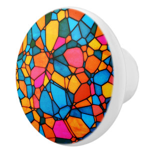 Bouton De Porte En Céramique Verre Coloré