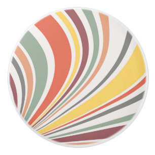 Bouton De Porte En Céramique Vibes rétro colorées