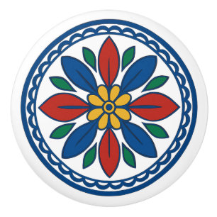 Bouton De Porte En Céramique Vibrant Mexicaine Talavera Floral Ceramic Knob
