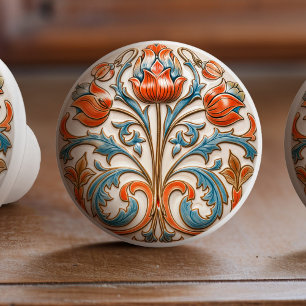Bouton De Porte En Céramique Victorian Tulip Grandeur Ceramic Knob Pull