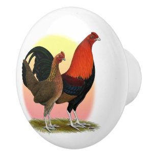 Bouton De Porte En Céramique Vieux jeu anglais Bantam : BB Red