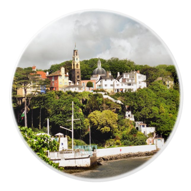 BOUTON DE PORTE EN CÉRAMIQUE VILLAGES DE WALES (Devant)