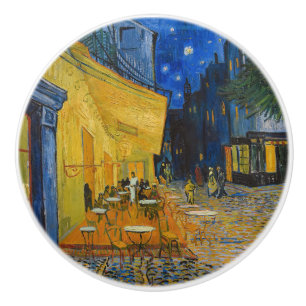 Bouton De Porte En Céramique Vincent van Gogh - Café Terrasse en soirée