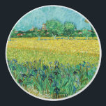 Bouton De Porte En Céramique Vincent van Gogh - Champ avec Iris près d'Arles<br><div class="desc">Champ avec Irises près d'Arles / Vue d'Arles avec Irises dans l'avant-plan - Vincent van Gogh,  Huile sur toile,  1888</div>