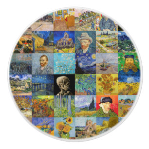 Bouton De Porte En Céramique Vincent van Gogh - chefs-d'oeuvre Mosaic Patchwork