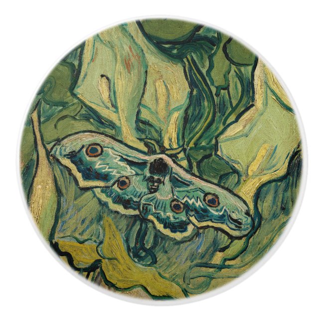 Bouton De Porte En Céramique Vincent van Gogh - Giant Peacock Moth (Devant)