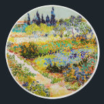 Bouton De Porte En Céramique Vincent van Gogh - Jardin à Arles<br><div class="desc">Jardin d'Arles / Jardin fleuri avec sentier / Jardin d'Arles - Vincent van Gogh,  1888</div>