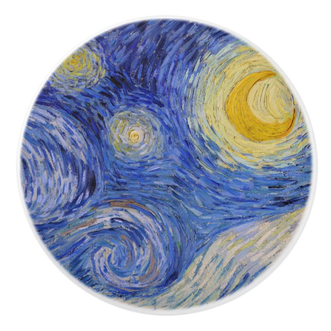 Bouton De Porte En Céramique Vincent Van Gogh - La nuit étoilée (Devant)