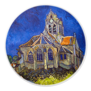 Bouton De Porte En Céramique Vincent van Gogh - L'église d'Auvers-sur-Oise