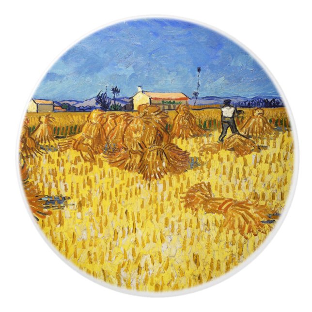Bouton De Porte En Céramique Vincent van Gogh - Récolte en Provence (Devant)