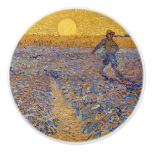 Bouton De Porte En Céramique Vincent van Gogh - Sower avec réglage Sun