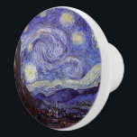 Bouton De Porte En Céramique Vincent Van Gogh Starry Nuit Vintage Art<br><div class="desc">Vincent van Gogh Starry Night Art Peinture Starry Night est un tableau de l'artiste post-impressionniste néerlandais Vincent van Gogh. Le ciel bleu de la nuit est rempli de nuages tourbillonnants, d'étoiles et d'une lune brillante croissant. La Nuit étoilée est la seule nocturne de la série de vues depuis la fenêtre...</div>
