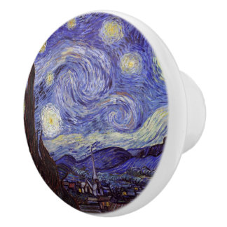 Bouton De Porte En Céramique Vincent Van Gogh Starry Nuit Vintage Art