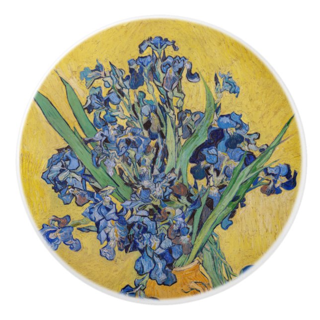 Bouton De Porte En Céramique Vincent van Gogh - Vase avec Irises (Devant)