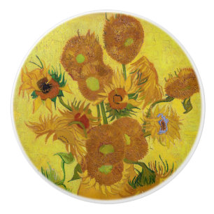 Bouton De Porte En Céramique Vincent van Gogh - Vase avec quinze tournesols