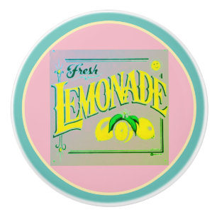 Bouton De Porte En Céramique Vintage citron rose citron fruit rose jaune rose m