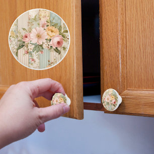 Bouton De Porte En Céramique Vintage Country Floral