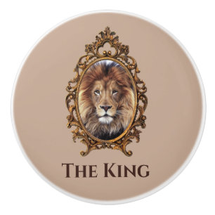 Bouton De Porte En Céramique Vintage Élégant Brown Lion King Retro Pads
