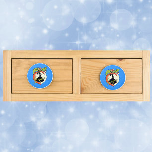 Bouton De Porte En Céramique Vintage Géorgie Pêche Silhouette Sud Bell