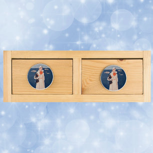 Bouton De Porte En Céramique Vintage Lady White Suit Scotty Terrier Chien Océan