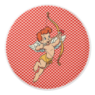 Bouton De Porte En Céramique Vintage/retro Cupidon de la Saint-Valentin