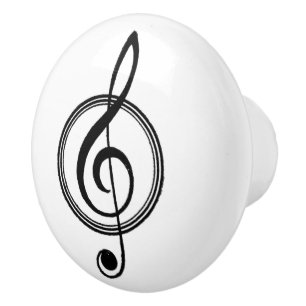 Bouton De Porte En Céramique Vintage Treble Clef Music Ceramic Knows