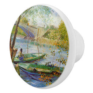 Bouton De Porte En Céramique Vintage Van Gogh Pont de Clichy   