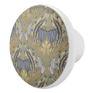 Bouton De Porte En Céramique Vintage Walter Crane Tulipe d'art décoratif