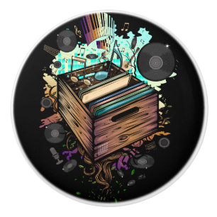 Bouton De Porte En Céramique Vinyl Crate