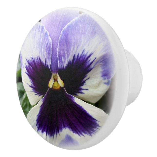Bouton De Porte En Céramique violet profond sur blanc (Droite)