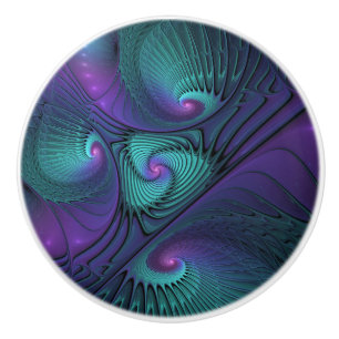 Bouton De Porte En Céramique Violet rencontre l'art abstrait moderne fractal Tu