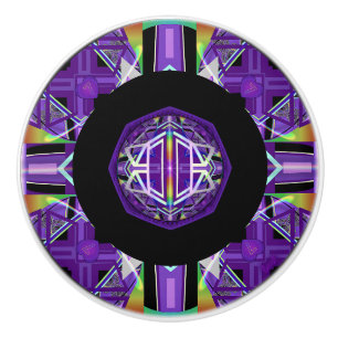 Bouton De Porte En Céramique Violet W3