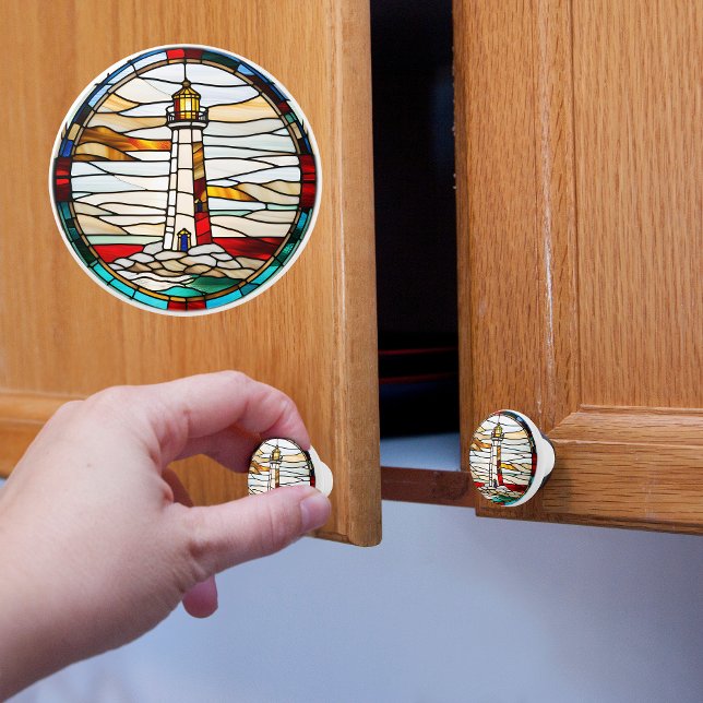 Bouton De Porte En Céramique Vitrail Faux Phare  (Créateur téléchargé)
