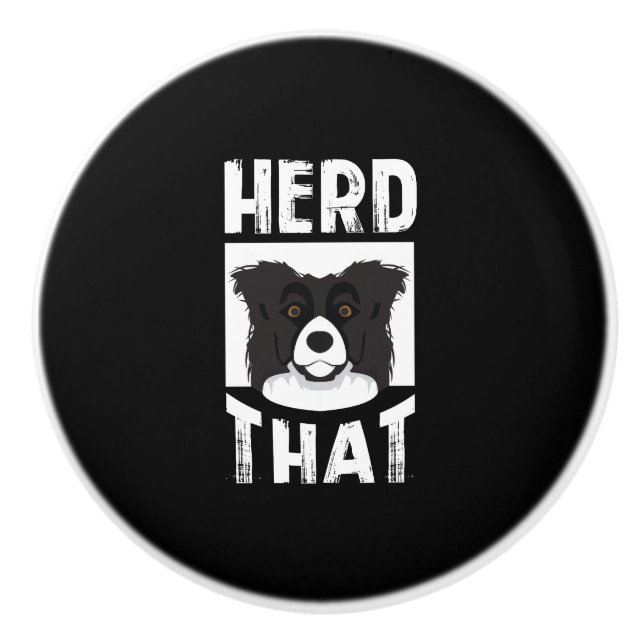 Bouton De Porte En Céramique Vivez en troupe ce chien d'amoureux des animaux de (Devant)